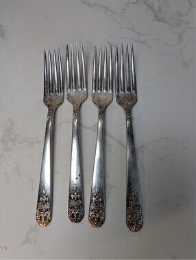 Wm A Rogers Margate 1938 Silverplate Dinner Forks 7 1/2" Set of 4 Oneida